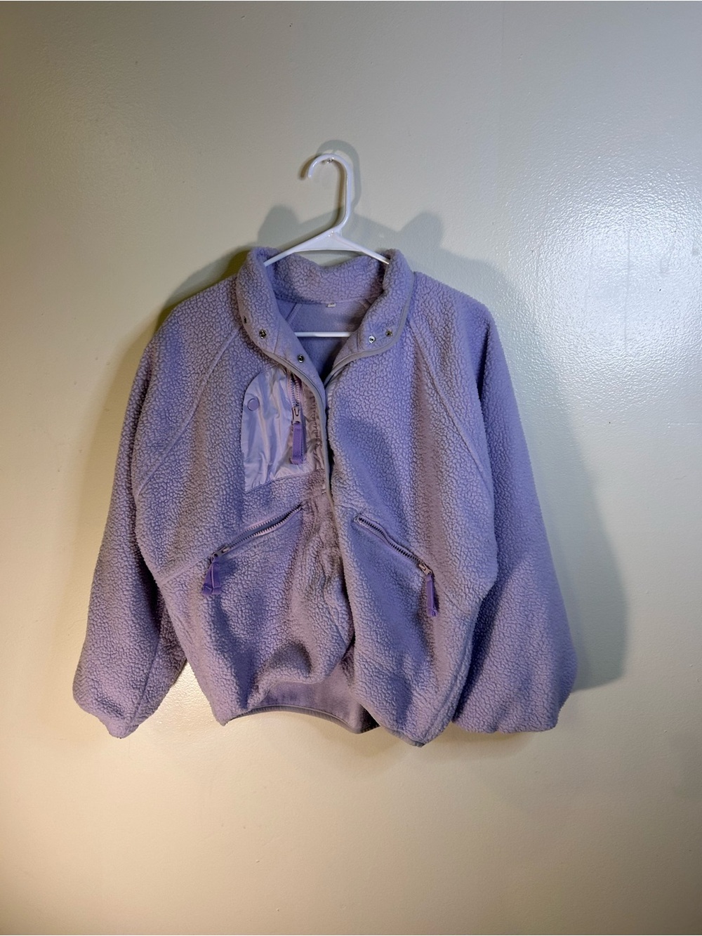Lavender Sherpa Zip-Up Jacket